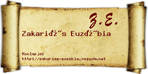 Zakariás Euzébia névjegykártya
